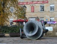 Tilted Vase by Edward Allington in Ramsbottom town centre